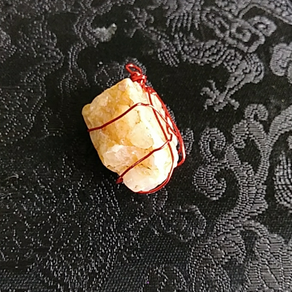Small Wire wrapped healing stone pendant